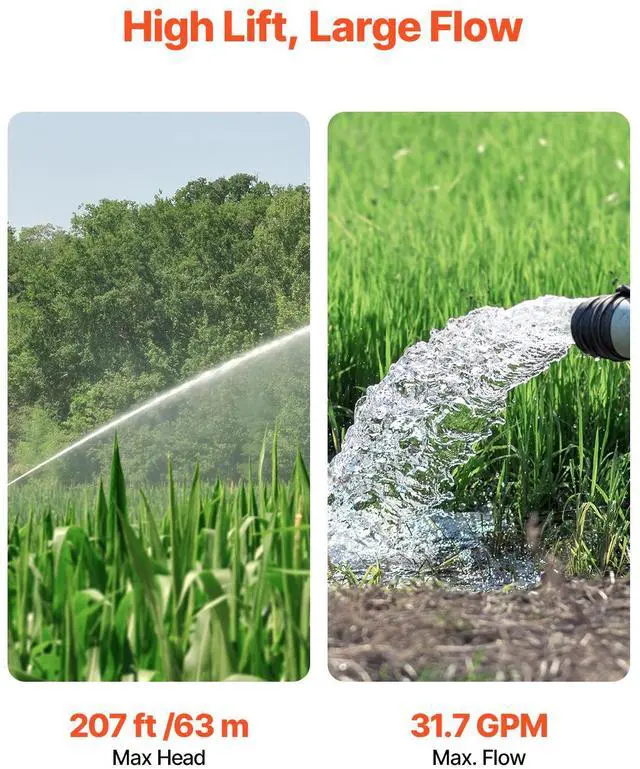 Alt view image 4 of 9 - VEVOR 1HP Deep Well Submersible Pump Stainless Steel Water Pump 31.7 GPM 207 ft