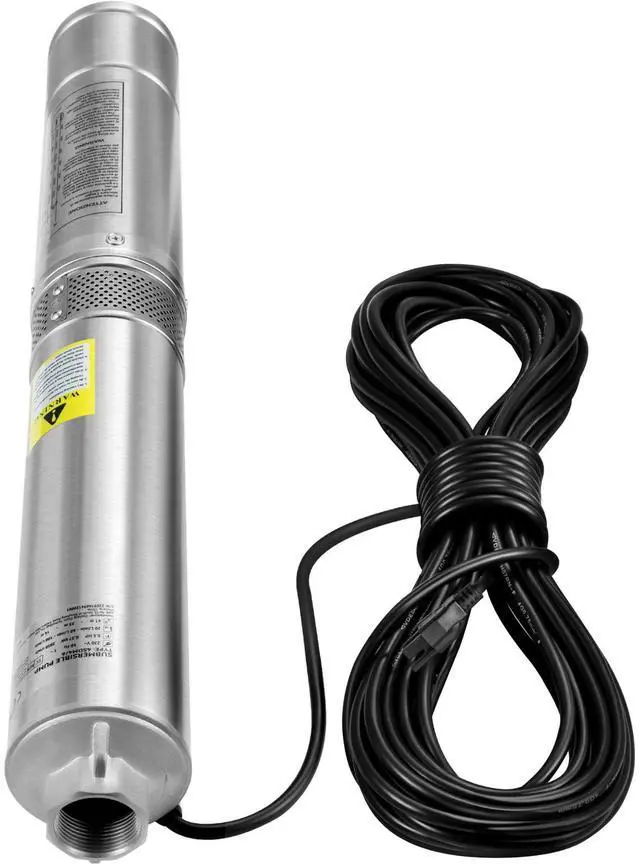 Alt view image 9 of 15 - VEVOR Deep Well Submersible Pump, 1.5HP 230V/60Hz, 37gpm 276ft Head, with 33ft Electric Cord, 4" Stainless Steel Water Pumps for Industrial, Irrigation and Home Use, IP68 Waterproof Grade