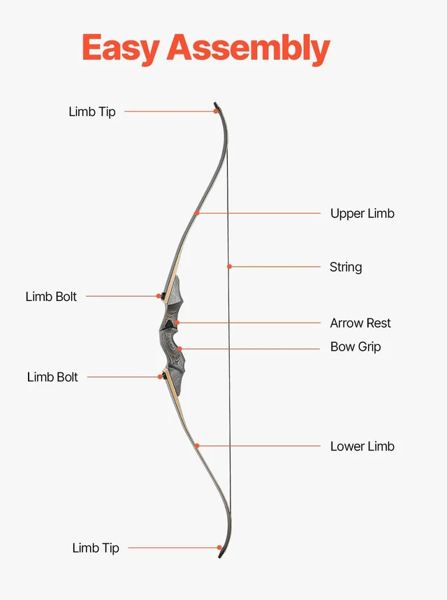 Alt view image 5 of 8 - 60in Takedown Recurve Bow Wooden Bow Arrow Kit Right Hand Hunting Practice 45lbs