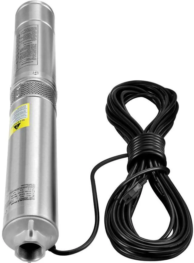 Alt view image 9 of 15 - VEVOR Deep Well Submersible Pump, 2HP/1500W 230V/60Hz, 37GPM Flow 427 ft Head, with 33 ft Electric Cord, 4 inch Stainless Steel Water Pumps for Industrial, Irrigation & Home Use, IP68 Waterproof Grade