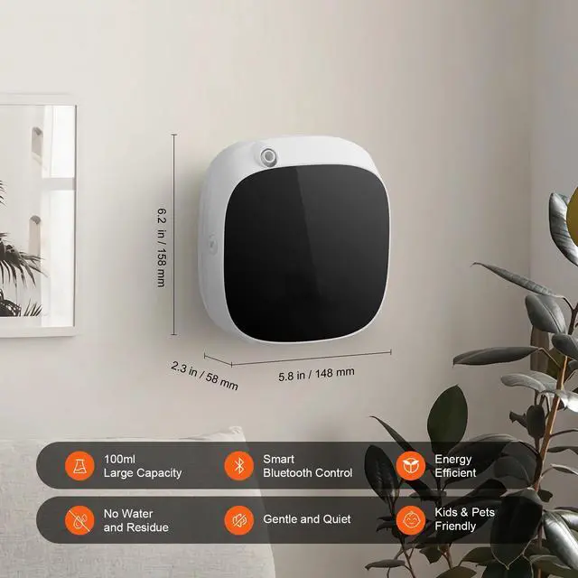 Alt view image 9 of 14 - VEVOR Scent Air Machine for Home, 100ML with Cold Air Technology, Waterless Smart Essential Oil Diffuser with USB & Battery Powered, Cover Up to 1000 Sq.Ft for Living Room, Bath Room, Spa