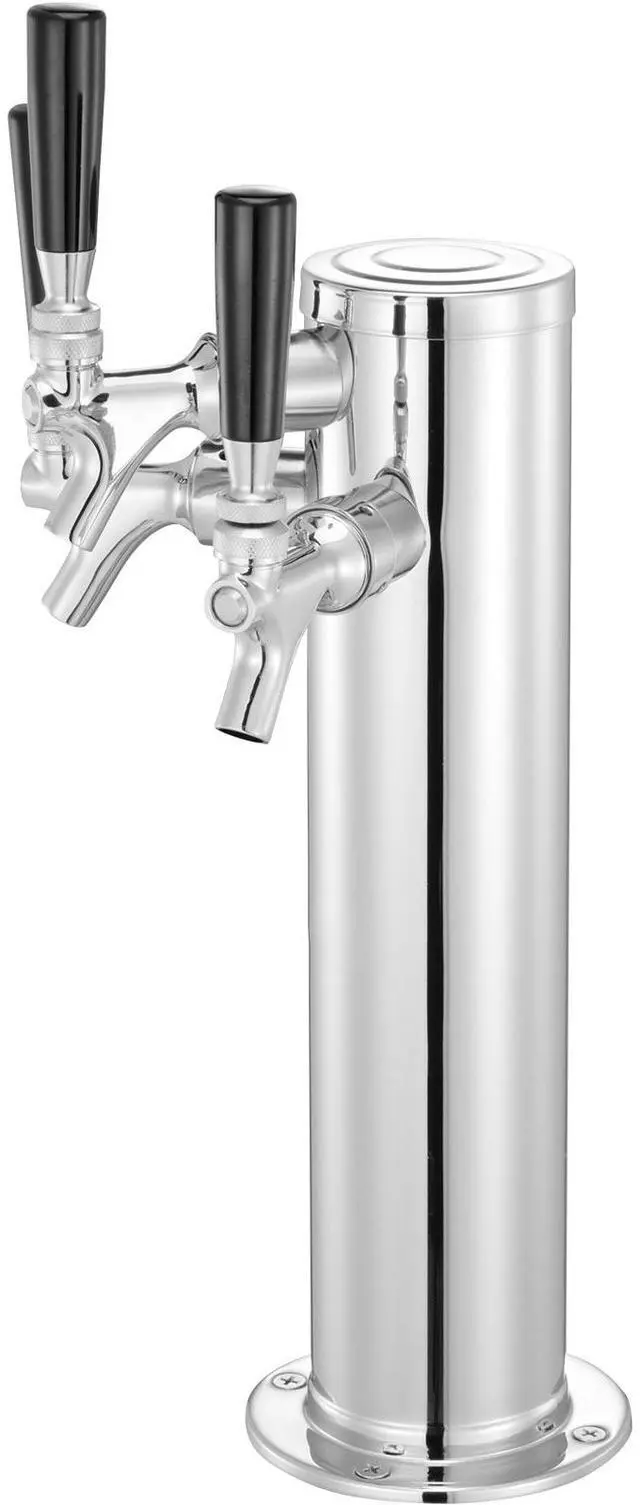 Alt view image 8 of 14 - VEVOR Triple Taps Draft Beer Tower Dispenser, Stainless Steel Keg Beer Tower, Kegerator Tower Kit with Pre-Assembled Tubing and Self-Closing Faucet Shanks for Party, Bar, Pub, Restaurant