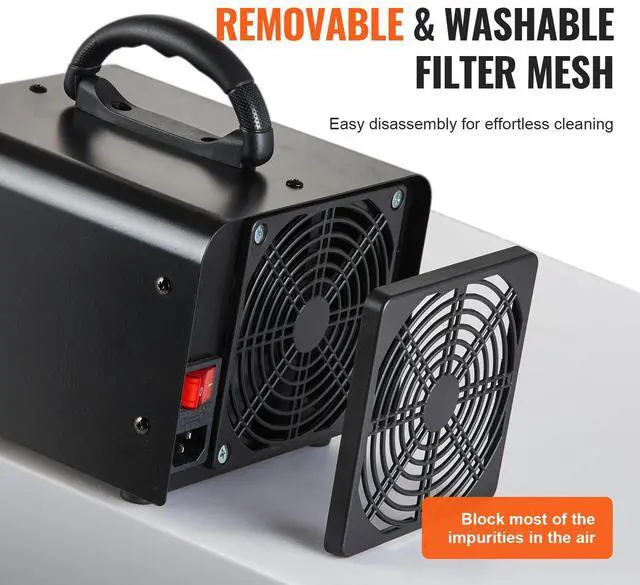 Alt view image 6 of 9 - VEVOR Ozone Generator, 24000mg/h Ozone Machine Odor Remover, High Capacity Commercial/Industrial Ozone Generator Machine, Home Air Ionizers Deodorizer with 0-120 min Time Setting for Rooms, Cars, Pets