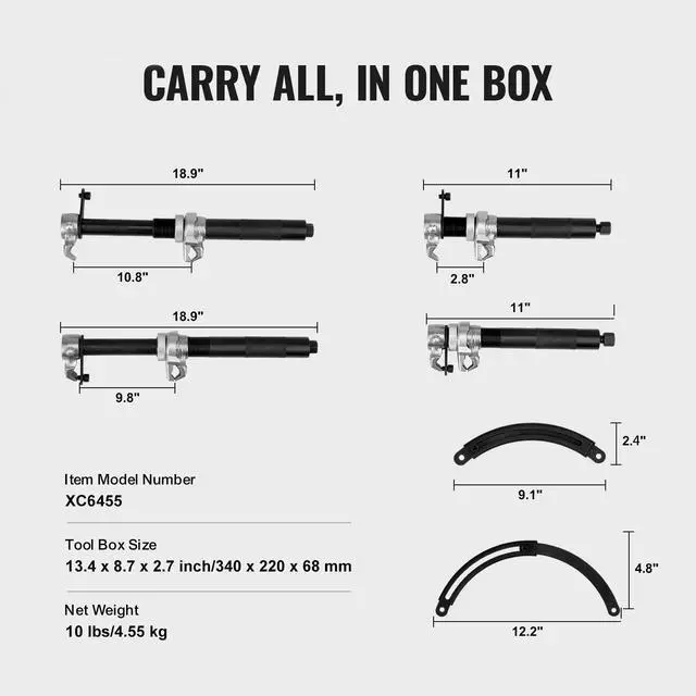 Alt view image 14 of 14 - VEVOR Coil Spring Compressor Tool, 2 pcs Heavy Duty Macpherson Strut Spring Compressor Set, 2646 lbs Strut Spring Compressor with Safety Bracket and Carrying Case, for Car Truck ATV UTV
