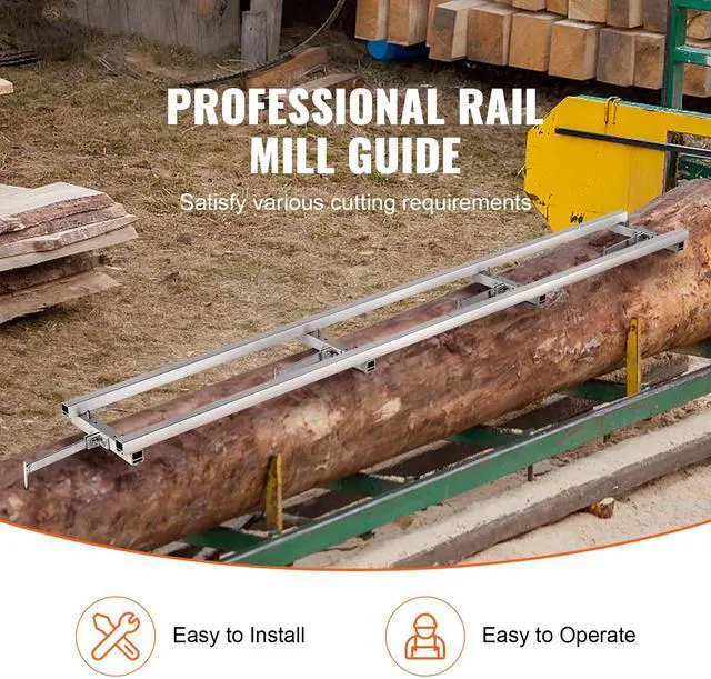 Alt view image 9 of 14 - VEVOR Rail Mill Guide System, 9 ft Milling Guide, 4 Crossbar Kits Chainsaw Mill Rail Guide, Aluminum Adjustable Saw Mill Rail System Work with Chainsaw Mills for Builders and Woodworkers