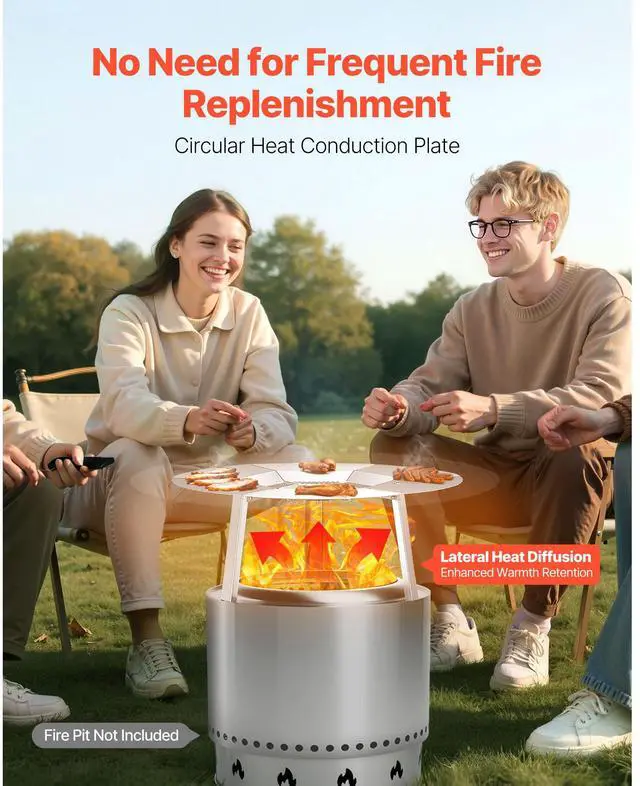 Alt view image 9 of 14 - Fire Pit Heat Deflector for Solo Stove Yukon 20 in Bonfire Stainless Steel