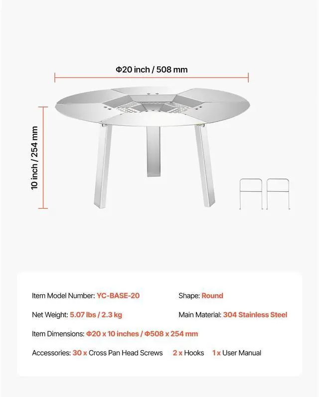 Alt view image 14 of 14 - Fire Pit Heat Deflector for Solo Stove Yukon 20 in Bonfire Stainless Steel