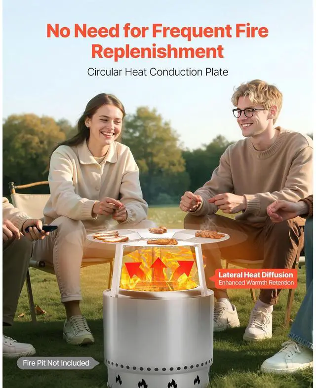 Alt view image 9 of 14 - Fire Pit Heat Deflector for Solo Stove Yukon 25 in Bonfire Stainless Steel