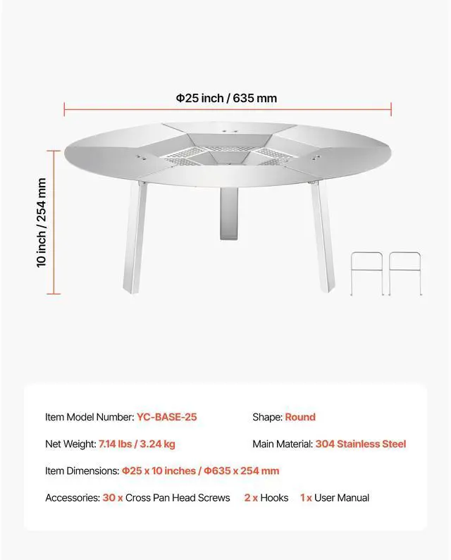Alt view image 14 of 14 - Fire Pit Heat Deflector for Solo Stove Yukon 25 in Bonfire Stainless Steel