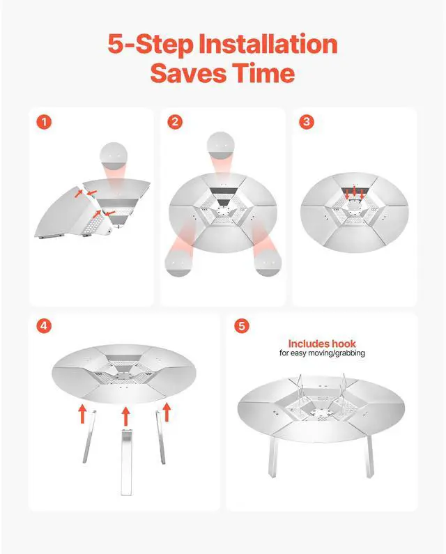 Alt view image 12 of 14 - Fire Pit Heat Deflector for Solo Stove Yukon 25 in Bonfire Stainless Steel