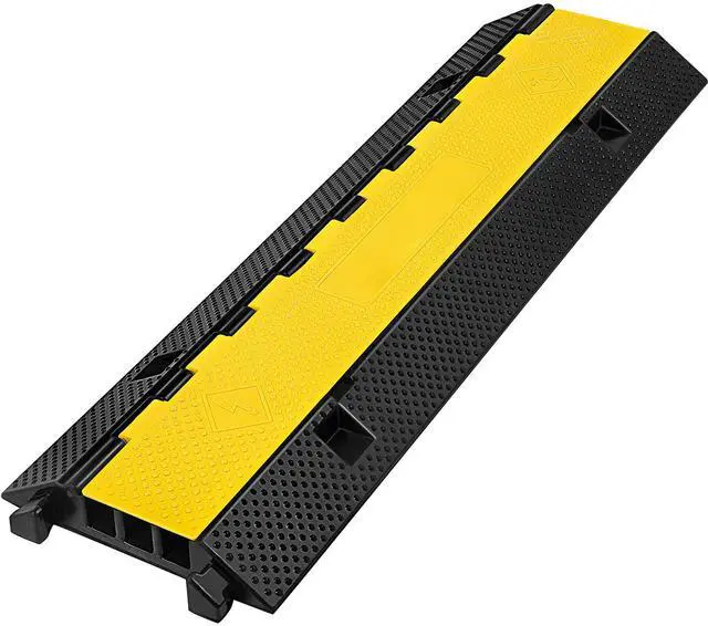 3 Channel Rubber Cable Protector Ramp 1.2 x 1.2 Inch Channel Heavy Duty ...