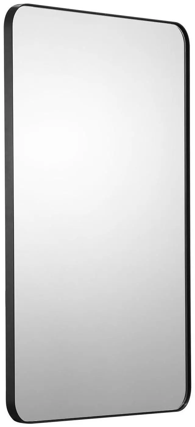 Alt view image 2 of 8 - VEVOR Wall Mounted Makeup Mirror, 0.15" Thick, 24" x 36" Mirror with Aluminium Alloy Frame & Explosion-Proof Film, Scratch-Resistant Mirror with Z-Shaped Bracket, Fit for Bathroom/Bedroom/Living Room