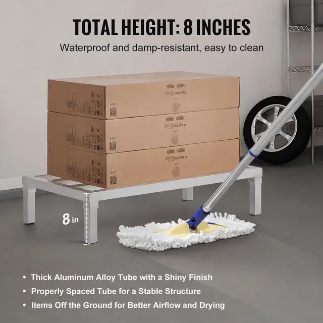 Alt view image 4 of 8 - VEVOR Aluminum Dunnage Rack Stationary Dunnage Rack 36 x 20 x 8 Storage Rack