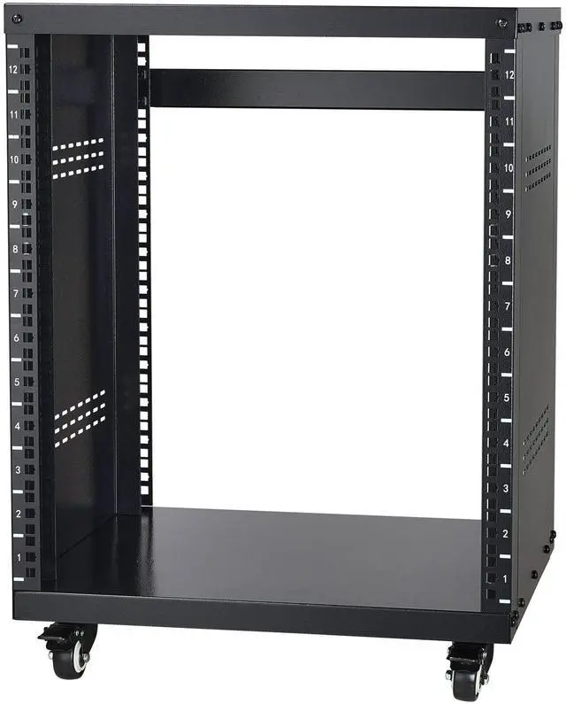 Alt view image 8 of 14 - VEVOR 12U AV Rack Stand 500 lbs Capacity Network Stereo Recording Studio Rack