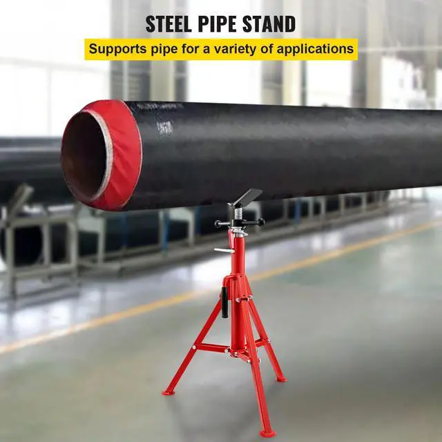 Alt view image 2 of 7 - V Head Pipe Stand 1/8\"-12\" Capacity,Adjustable Height 28\"-52,Pipe Jack Stands 2500 lb. Load Capacity,Portable Folding Pipe Stands, Carbon Steel Body More Durable
