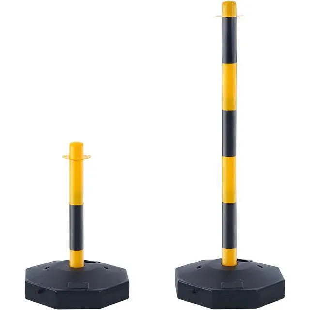 Alt view image 8 of 14 - VEVOR Adjustable Traffic Delineator Post Cones, 4 Pack, Traffic Safety Delineator Barrier with Fillable Base 8FT Chain, for Traffic Control Warning Parking Lot Construction Caution Roads, Yellow&Black