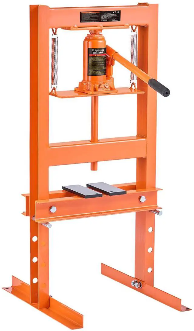 Alt view image 9 of 15 - VEVOR Hydraulic Shop Press, 6 Ton H-Frame Hydraulic Garage/Shop Floor Press, Adjustable Shop Press with Press Plates, Heavy Duty Hydraulic Press for Garage, Shop, Workshop