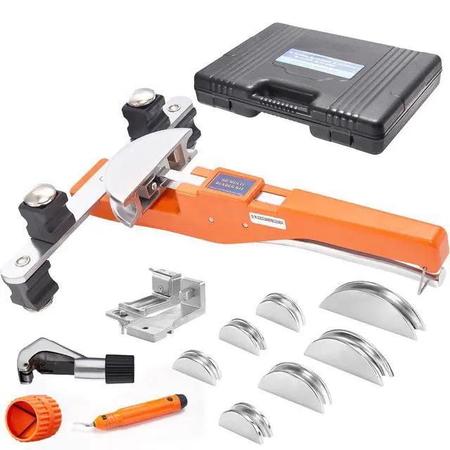 Alt view image 8 of 14 - VEVOR Pipe Tube Bender, 1/4"-7/8" O.D. Ratcheting Tubing Bender, 90° Forward/Reverse Pipes Bending Tools with 7 Dies and Pipe Cutter for HVAC Air Conditioning Refrigerator Repair