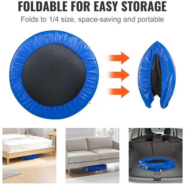 Alt view image 13 of 15 - VEVOR 3FT Trampoline for Kids Indoor/Outdoor Foldable Baby Toddlers Trampoline