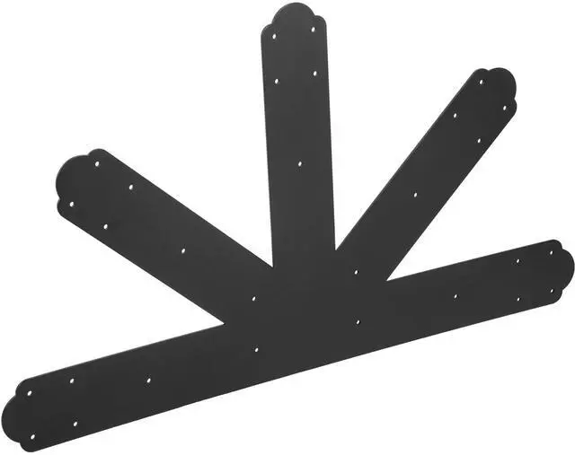 Main image of Gable Plate, Black Powder-Coated Truss Connector Plates, 12:12 Pitch Gable Bracket, 4 mm / 0.16\" Steel Truss Nail Plates, Decorative Gable Plate with Bolts for Wooden Beam Use