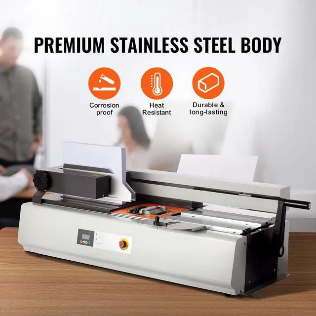 Alt view image 3 of 8 - VEVOR Thermal Binding Machine, 400 Sheets Capacity Hot Glue Binding Machine, Thermal Book Binder 40mm Binding Thickness A3(Short Edge)/A4/A5 Document