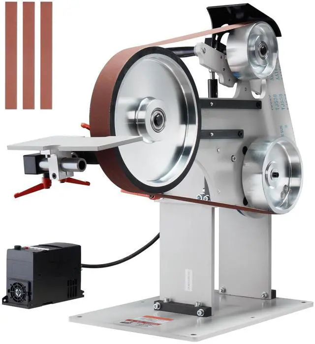 Main image of Belt Grinder Sander, 72 x 2-Inch Variable Speed Belt Polisher with VFD, 1500W Knife Sharpener with 3 Grinding Moulds & 3PCS Sanding Belts for Metalworking, Compatible with 72"- 82*2" Belts