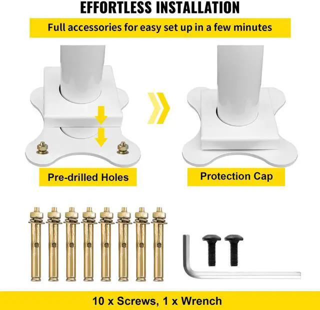 Alt view image 6 of 7 - Outdoor Stair Railing Kit, 4 FT Handrails 1-4 Steps, Adjustable Angle White Aluminum Stair Hand Rail for The Elderly, Handrails for Outdoor Steps