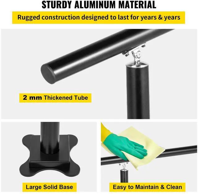 Alt view image 5 of 7 - Outdoor Stair Railing Kit, 4 FT Handrails 1-4 Steps, Adjustable Angle Black Aluminum Stair Hand Rail for The Elderly, Handrails for Outdoor Steps