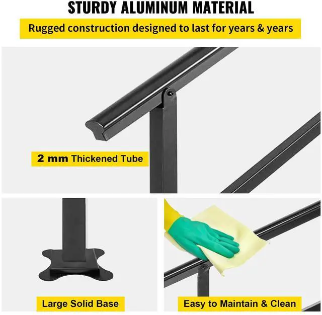 Alt view image 5 of 7 - Handrail Outdoor Stairs 47.6 X 35.2 Inch Outdoor Handrail Outdoor Stair Railing Adjustable from 0 to 30 Degrees Handrail for Stairs Outdoor Aluminum Black Stair Railing Fit 3-4 Steps