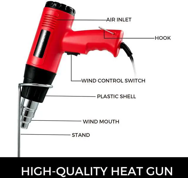 Alt view image 3 of 7 - 18\" Shrink Wrap Sealer, 530W I-Bar Shrink Wrap Machine, Shrink Wrap Sealer with Heat Gun and Shrink Film Suit for PVC POF Film