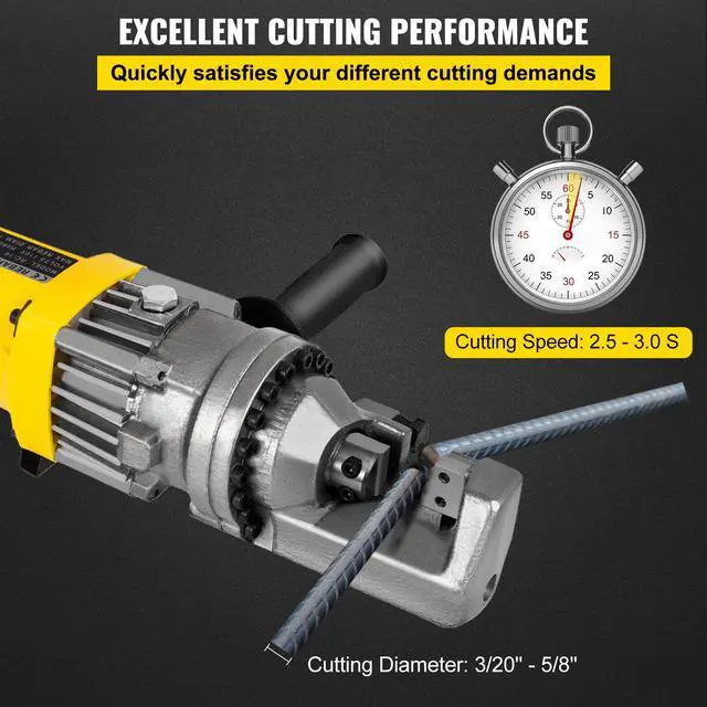 Alt view image 3 of 7 - Electric Rebar Cutter, 900W Portable Electric Hydraulic Rebar Cutter, Cutting up to 5/8 Inch #5 4-16mm Rebar within 3 Seconds,110V,with Easy to Carry Stainless Box