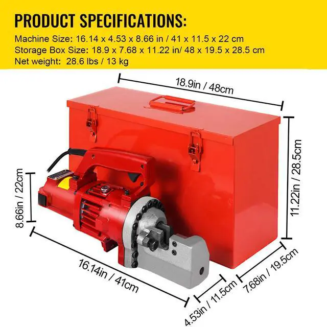 Alt view image 7 of 7 - Electric Rebar Cutter, 1250W Portable Electric Hydraulic Rebar Cutter, Cutting up to  3/4 Inch #6 4-20mm Rebar within 4 Seconds,110V, with Easy to Carry Stainless Box
