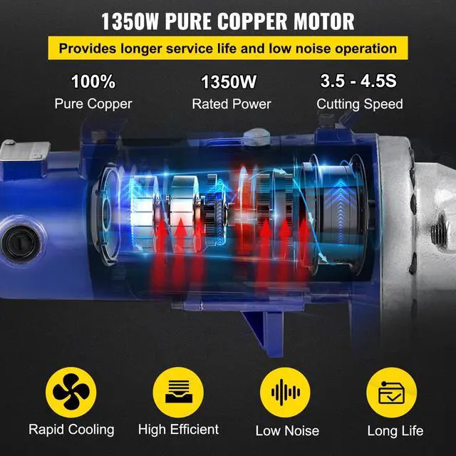 Alt view image 4 of 7 - Electric Rebar Cutter, 1350W Portable Electric Hydraulic Rebar Cutter, Cutting up to  7/8 Inch #7 4-22mm Rebar within 4.5 Seconds,110V,with Easy to Carry Stainless Box