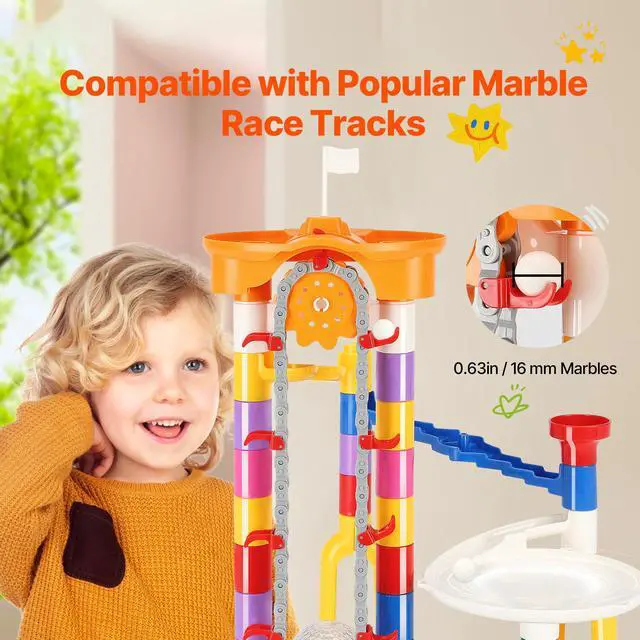 Alt view image 9 of 14 - VEVOR Marble Run Set 230 PCS with Motorized Elevator Educational Maze Game for Kids