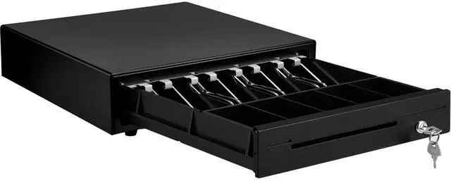 Alt view image 3 of 9 - VEVOR Cash Register Drawer, 13" 12 V, for POS System with 4 Bill 5 Coin Cash Tray, Removable Coin Compartment & 2 Keys Included, RJ11/RJ12 Cable for Supermarket, Bar, Coffee Shop, Restaurant