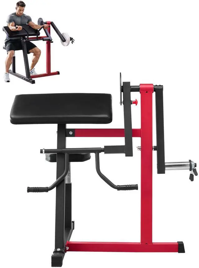 Alt view image 8 of 14 - 2 in 1 Preacher Curl Bench Bicep Curls and Triceps Extension Machine Home Gym
