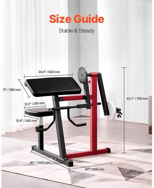 Alt view image 9 of 14 - 2 in 1 Preacher Curl Bench Bicep Curls and Triceps Extension Machine Home Gym