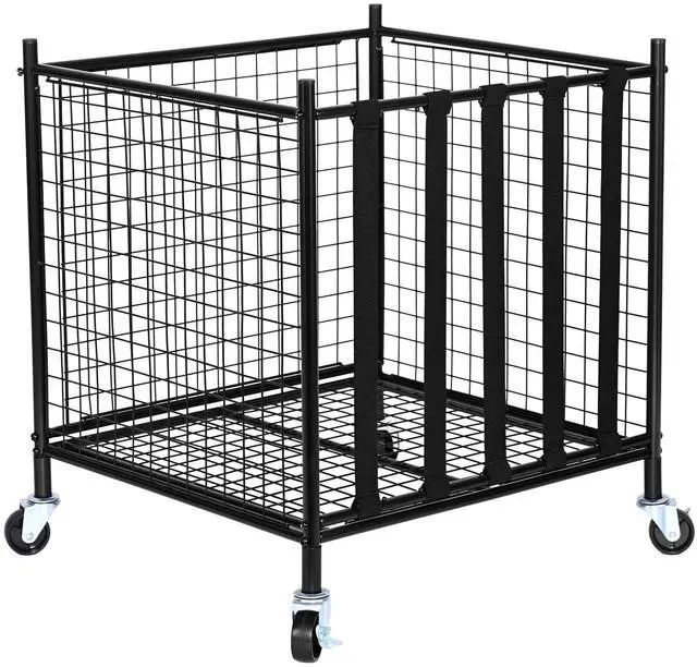 Alt view image 8 of 14 - VEVOR Rolling Sports Ball Storage Cart, Lockable Basketball Cage with Elastic Straps, Sport Equipment Holder Organizer for Indoor Outdoor, Steel Storage Rack for Garages, Playgroup, Gym and Schools