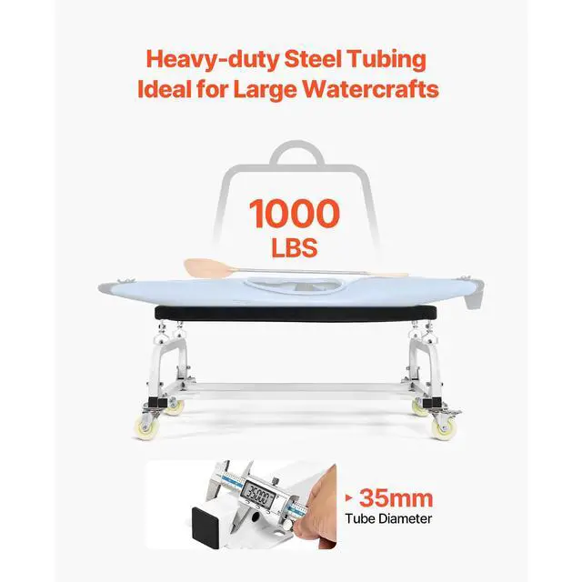 Alt view image 9 of 14 - Watercraft PWC Dolly Boat 1000 lbs Load Capacity Jet Ski Stand Storage Cart