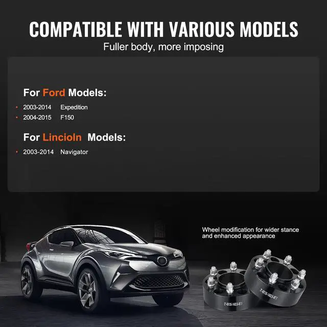 Alt view image 6 of 9 - VEVOR 2" 6"x5.3" Wheel Spacers Wheel Adapters 6 Lug Forged Spacer 4 PCS Black