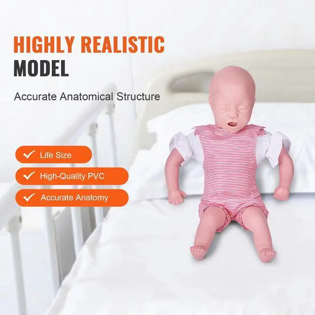 Alt view image 3 of 8 - VEVOR Infant CPR Training Manikin, Heimlich Maneuver and Cardiopulmonary Resuscitation (CPR) Practice, Professional Infant Airway Obstruction Training Manikin, Baby Infarction Model for Education