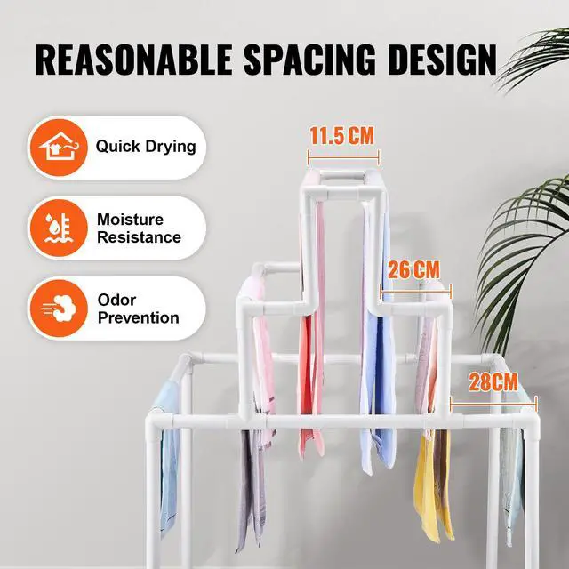 Alt view image 11 of 14 - VEVOR 8 Bar Pyramid Towel Rack - Dry Wet Towels, Organize Fresh Towels, Poolside Towel Storage Organizer, (35.43" L x 35.43" W x 54.72" H), White