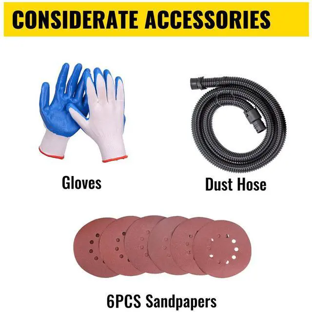 Alt view image 6 of 7 - Drywall Sander 850W Electric, Electric Sander Variable Speed 800-1750RPM, Drywall Sander Foldable Sheetrock Sander, with Telescope Handle, Vacuum Bag Drywall Sanders 6 Sand Pads