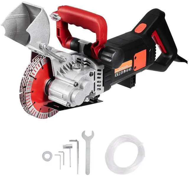 Main image of Wall Chaser, 2500W 38mm/1.5" Cutting Width,Wall Groove Cutting Machine 52mm/2" Cutting Depth,Wall Slotting Machine With 5 Saw Blades 6.3" Diameter 6300r/Min,One-time Forming Dustless