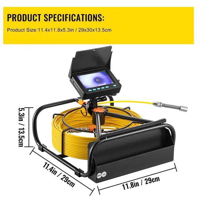 Alt view image 7 of 7 - Sewer Camera, 164ft/50M 4.3" Pipe Drain Inspection Camera with DVR Function & Snake Cable, Waterproof IP68 Borescope w/LED Lights, Industrial Endoscope for Home Wall Duct Drain Pipe Plumbing