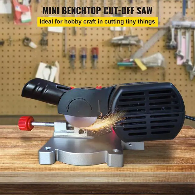 Alt view image 10 of 15 - VEVOR Mini Miter Cut-off Chop Saw, Two 2-5/16" Blade of Steel and Resin with 1/2" Cutting Depth, 0~45 Benchtop Miter Saw for Copper, Aluminum, Wood, Zinc in Hobby Craft