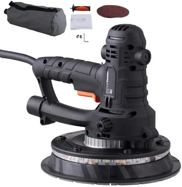 Alt view image 9 of 15 - VEVOR Drywall Sander 800W Brush Motor 1200-2300RPM Variable Speed & Auto Vacuum