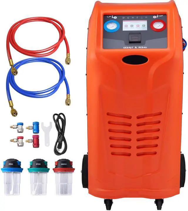 Alt view image 4 of 10 - VEVOR Fully Automatic Refrigerant Recovery Machine - Dual Cylinder AC Recovery Machine Kit Built in Compressor/Electronic Scale/Filter/ Recovery Tank, Recovery Machine HVAC Only for R134A+R1234YF