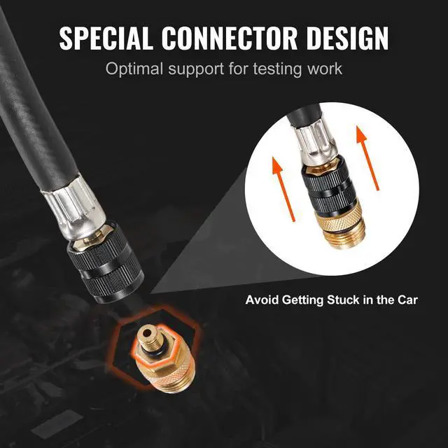 Alt view image 13 of 14 - VEVOR Compression Tester Adapter Kit, 9 Pcs Automotive Engine Cylinder Leak Down Compression Test, Accurate Dual Scale Pressure Gauge 0-300 psi, with Long Reach Hoses and Case for Engine Cylinders