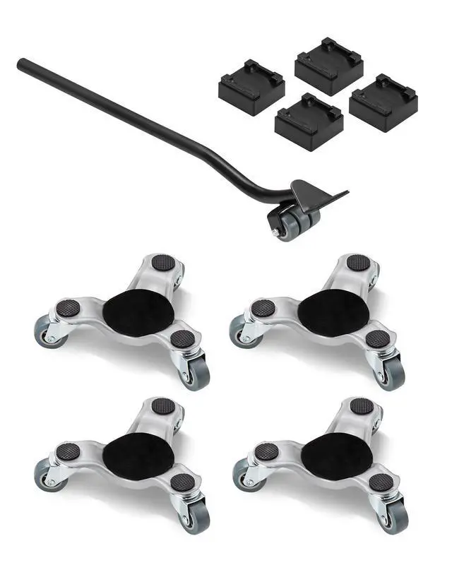 Alt view image 8 of 14 - VEVOR Furniture Dolly 4 pcs Steel Tri-dolly Set Furniture Mover 440 lbs Capacity